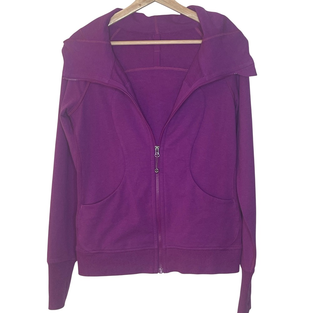 Lululemon Athletica Purple Full Zip Hoodie‎ Jacket  Women's Size 6 Thumbholes